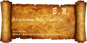 Bierbaum Mátyás névjegykártya
