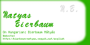 matyas bierbaum business card